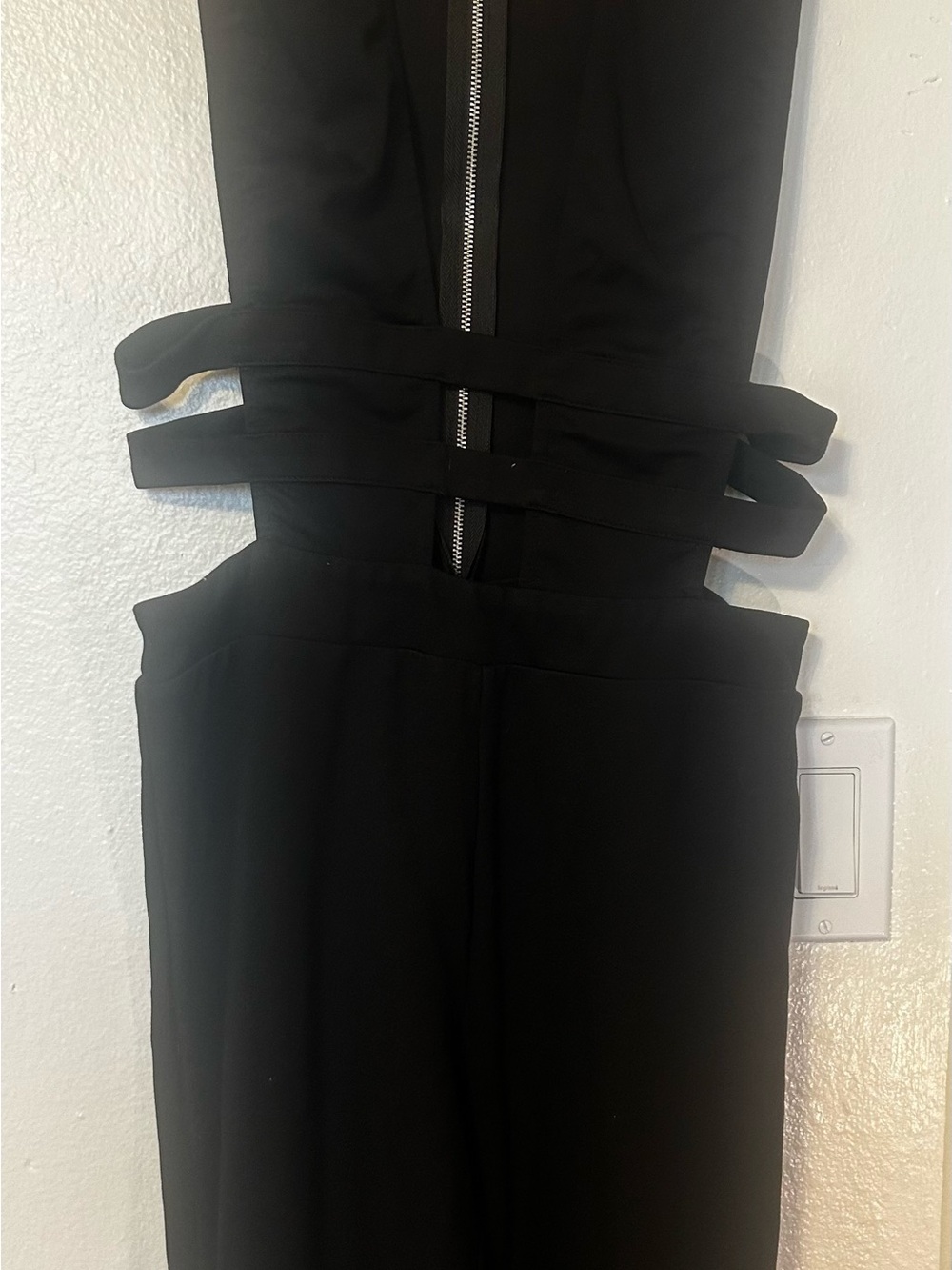 Fashion Nova Black Backless Strappy Jumpsuit